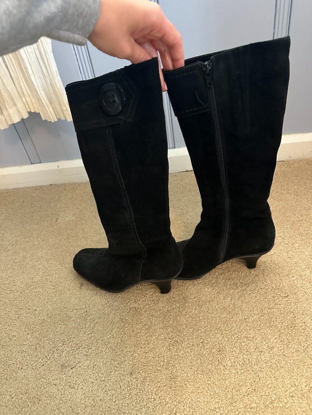 Black Suede Tall Boots
